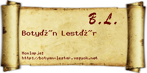 Botyán Lestár névjegykártya